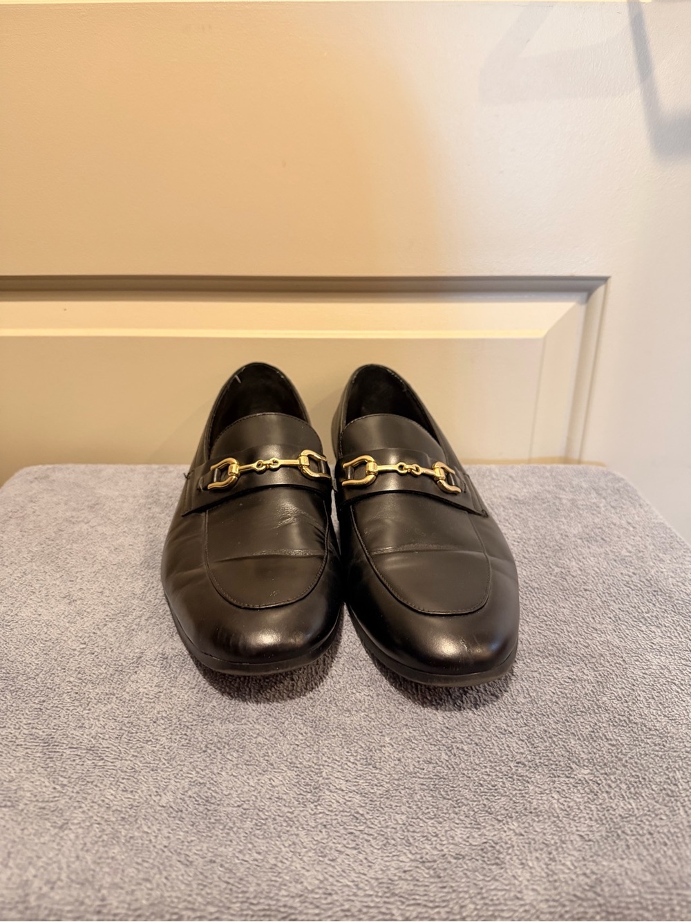 Aldo Black Slip-On Loafers with Tan Insole Size 9